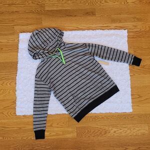 JO & CO Jeans Gray Striped Hoodie, Women's Medium, NWT!